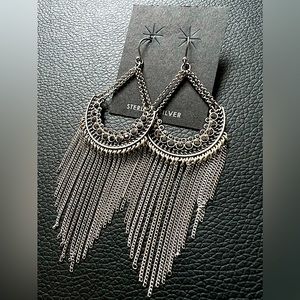 Sterling silver fringe earrings | NWOT